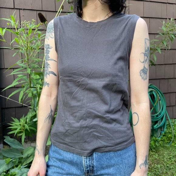 X-Small Boxy Sleeveless Tank, Slate Grey, Michael Stars - Picture 1 of 3